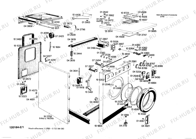 Схема №2 0722044083 V5000 с изображением Клапан для стиралки Bosch 00108723