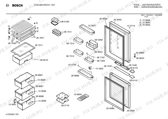 Взрыв-схема холодильника Bosch KGE3001SD - Схема узла 02