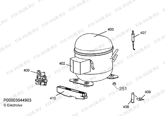 Взрыв-схема холодильника Electrolux ECM26138W - Схема узла Cooling system 017