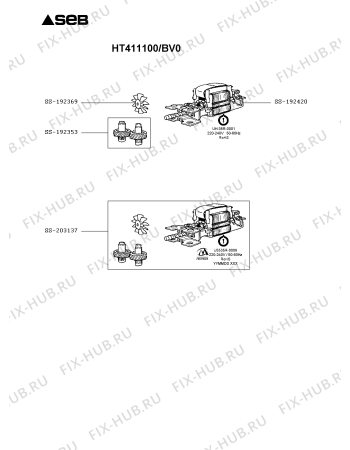 Взрыв-схема блендера (миксера) Seb HT411100/BV0 - Схема узла HP005012.9P2