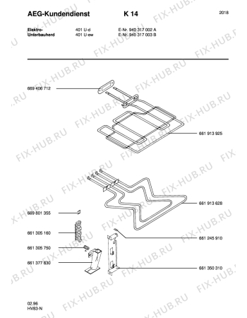 Взрыв-схема плиты (духовки) Aeg COMPETENCE 401U-W - Схема узла Section3