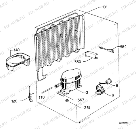 Взрыв-схема холодильника Electrolux ER1621T - Схема узла Functional parts