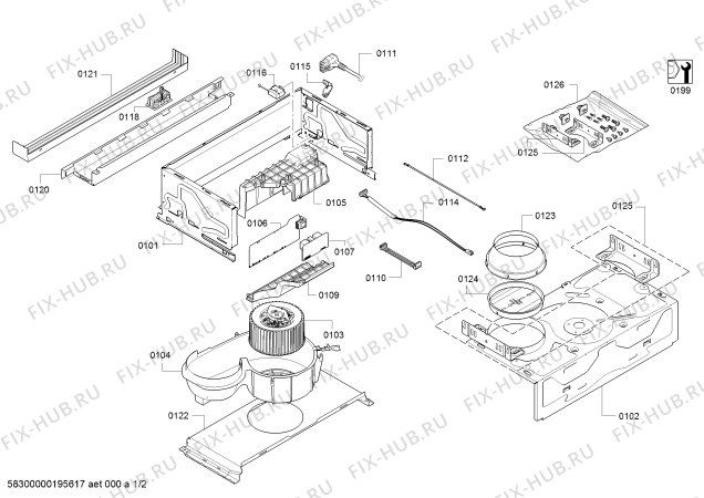 Схема №2 VVA61F350 VIVA с изображением Кабель для вытяжки Bosch 12010015