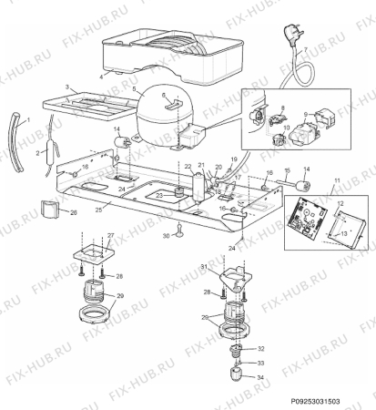 Взрыв-схема холодильника Electrolux END5298X-REEN - Схема узла Section 6