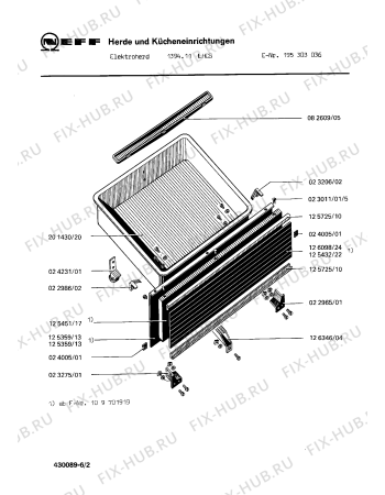 Взрыв-схема плиты (духовки) Neff 195303036 1394.11LHCS - Схема узла 02