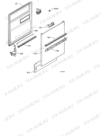 Взрыв-схема посудомоечной машины Kuppersbusch IG643.2W - Схема узла Door 003