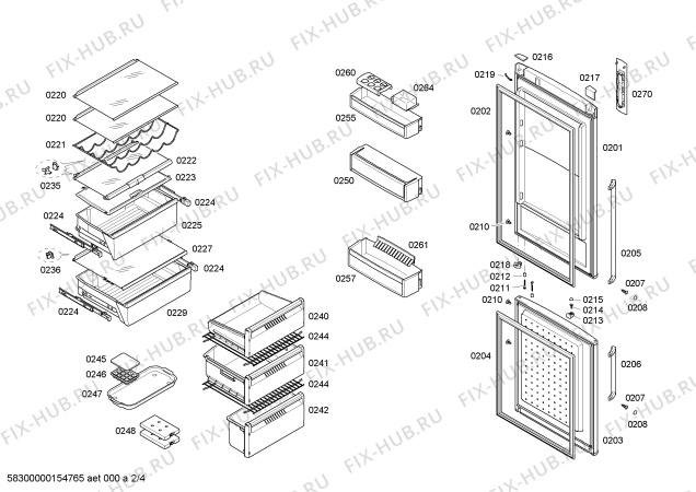 Схема №2 KGN89E96 с изображением Панель для холодильной камеры Bosch 00705503