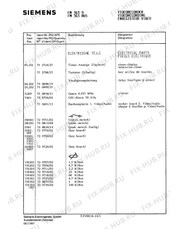 Схема №9 FM3639 с изображением Инструкция по эксплуатации для видеоэлектроники Siemens 00530346