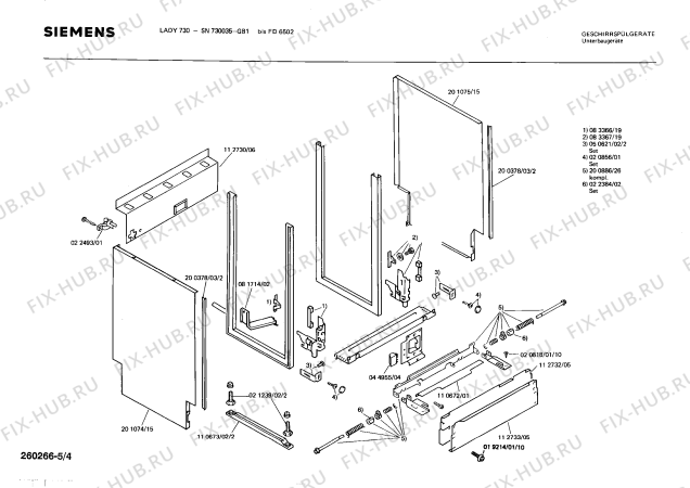Взрыв-схема посудомоечной машины Siemens SN730035 - Схема узла 04
