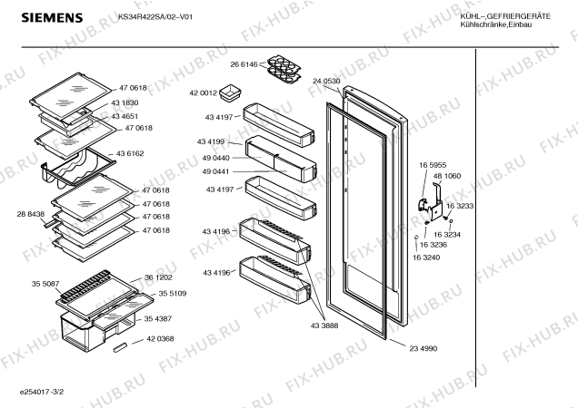 Схема №2 KD40R423ME с изображением Инструкция по эксплуатации для холодильника Siemens 00588120