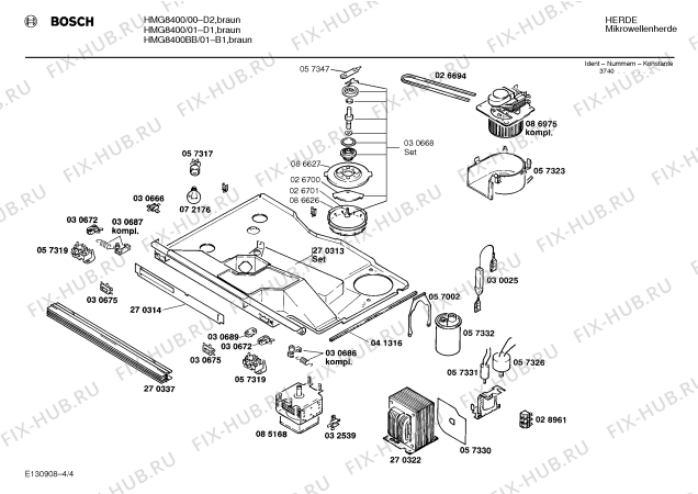 Схема №4 HMG8400BB с изображением Крышка кнопки для свч печи Bosch 00030697