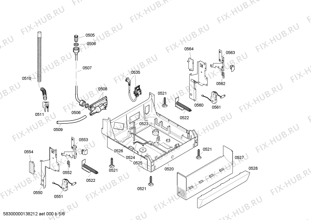 Взрыв-схема посудомоечной машины Bosch SRS43E52EU - Схема узла 05