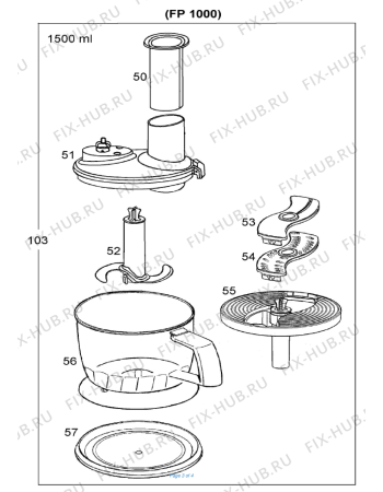 Взрыв-схема блендера (миксера) BRAUN Multiquick 5, Multiquick System - Схема узла 3