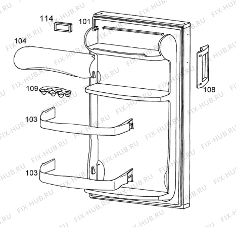 Взрыв-схема холодильника Zanussi ZC205R - Схема узла Door 003