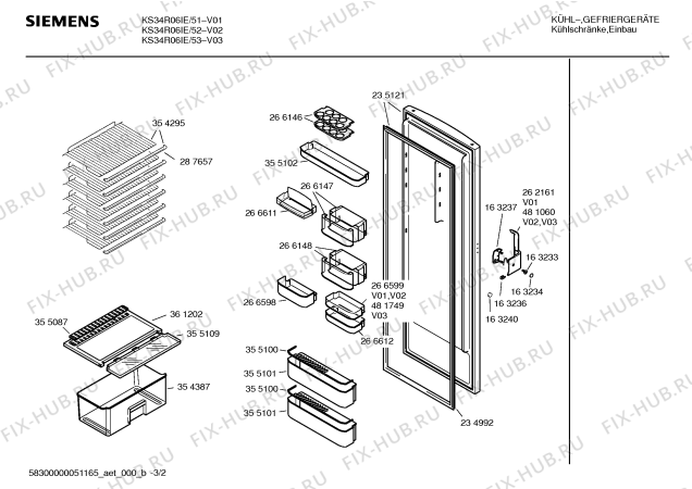 Схема №2 KS34R06IE с изображением Обшивка Siemens 00266559