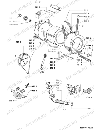 Схема №1 WA 3862 с изображением Ручка (крючок) люка для стиральной машины Whirlpool 481249878518