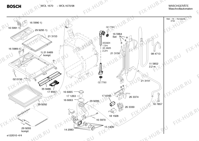 Схема №3 WOL1670 с изображением Инструкция по эксплуатации для стиральной машины Bosch 00528009