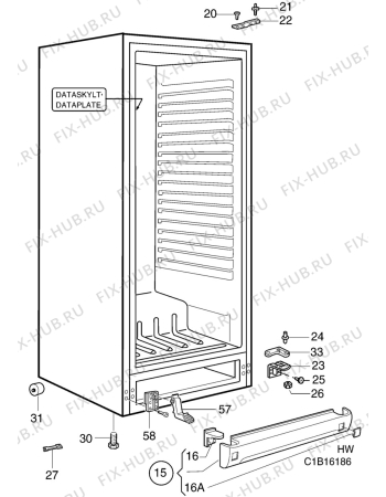Взрыв-схема холодильника Husqvarna Electrolux QR200W - Схема узла C10 Cabinet