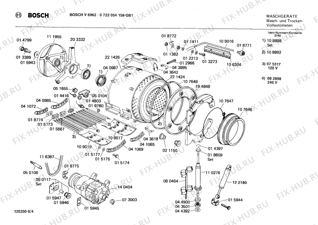 Взрыв-схема стиральной машины Bosch 0722054158 V6962 - Схема узла 04