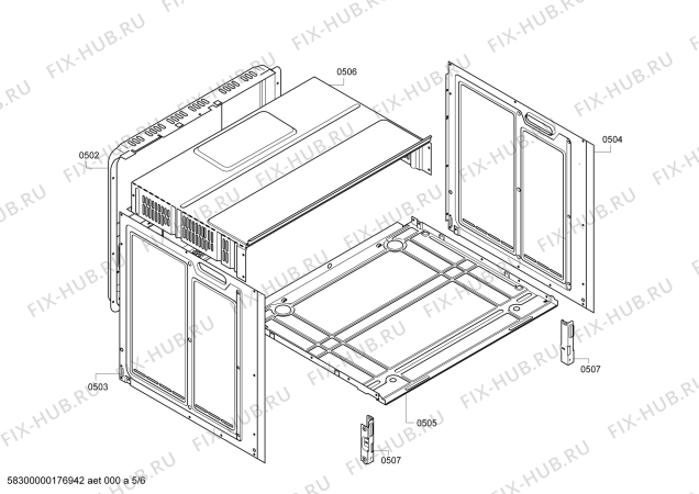 Схема №5 HBN211S0J с изображением Кабель для духового шкафа Bosch 00711708