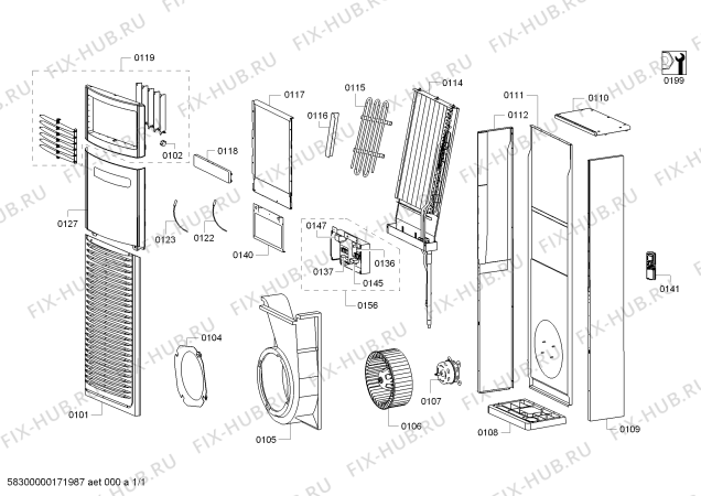 Схема №1 B1ZMI60006 42000 BTU IC UNITE с изображением Индикатор для сплит-системы Bosch 00752333