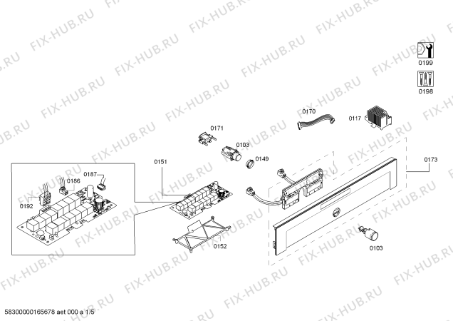 Схема №5 3HB560XP horno.balay.py.2d.CFg.E3_MCT_X.pt_bs.inx с изображением Модуль управления, запрограммированный для духового шкафа Bosch 00743968