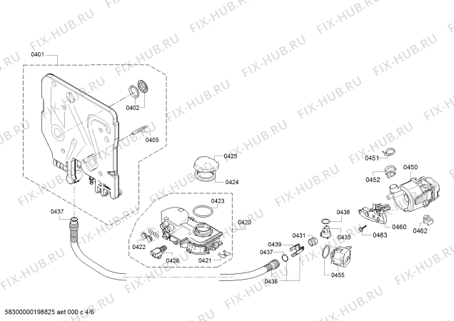 Взрыв-схема посудомоечной машины Siemens SK26E221EU - Схема узла 04