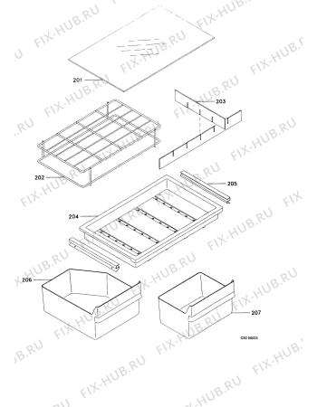 Взрыв-схема холодильника Electrolux MRP150 - Схема узла Internal parts