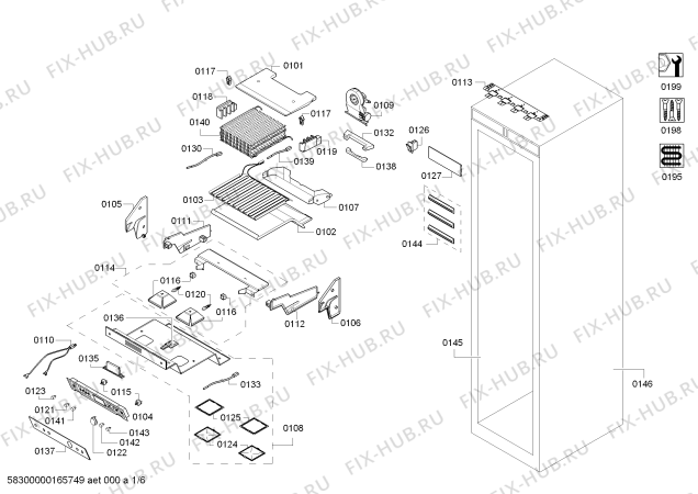 Схема №4 RC462700 с изображением Плата для холодильной камеры Bosch 00687893