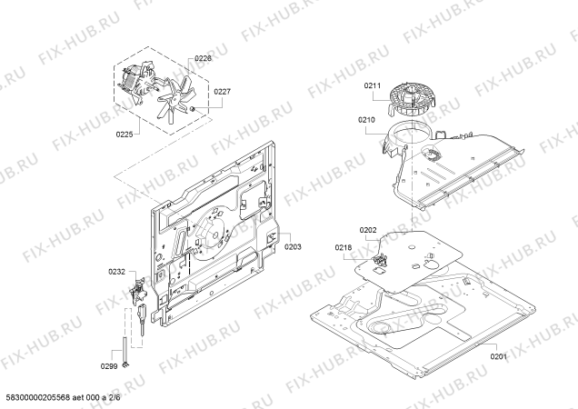 Схема №3 HBA23B150B Bosch с изображением Кабель для духового шкафа Bosch 10001250