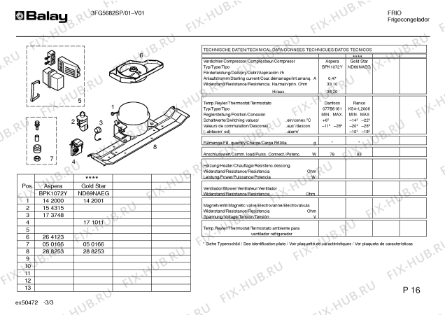 Взрыв-схема холодильника Balay 3FG5682SP - Схема узла 03