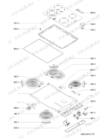 Схема №1 ETV 3280/1 SW с изображением Плита Whirlpool 481925998617