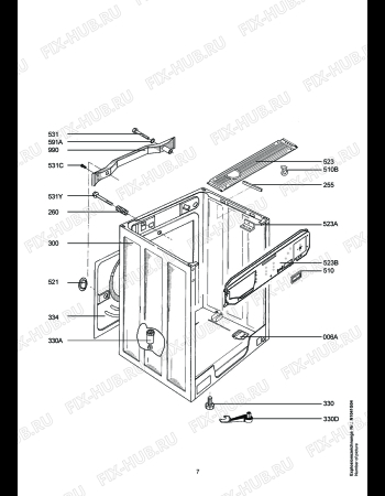 Взрыв-схема стиральной машины Aeg LAV76665 - Схема узла Housing 001