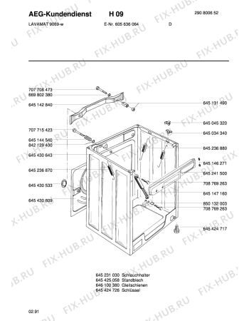 Взрыв-схема стиральной машины Aeg LAV9069 W - Схема узла Housing 001
