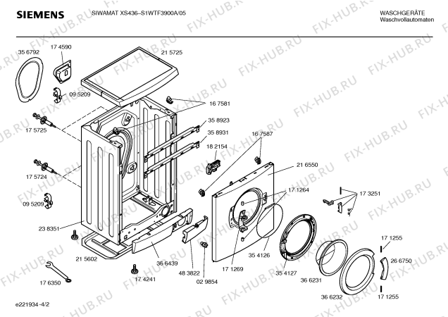 Схема №3 S1WTF3900A SIWAMAT XS436 с изображением Панель управления для стиралки Siemens 00359520