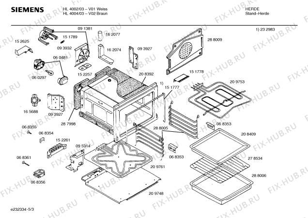 Схема №3 HL4002 с изображением Стеклокерамика для духового шкафа Siemens 00212645