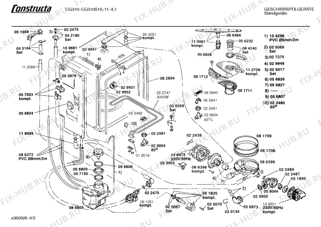 Схема №2 CG310S1IL CG310 с изображением Переключатель для посудомойки Bosch 00057224