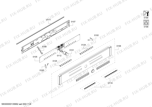 Схема №4 HF25M6L2 с изображением Планка для духового шкафа Siemens 00705983