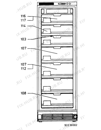 Взрыв-схема холодильника Privileg P3252 - Схема узла C10 Interior