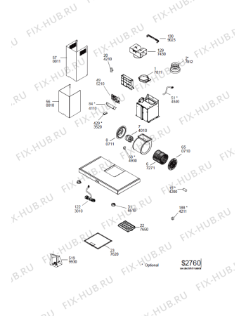 Схема №1 208336704401 AME349 с изображением Дымоход для электровытяжки Whirlpool 480122102082