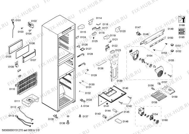 Схема №3 KKF28956TI с изображением Дверь для холодильника Bosch 00249996