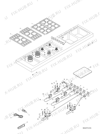 Взрыв-схема плиты (духовки) Indesit B402TCCS (F057700) - Схема узла