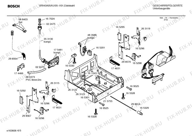 Взрыв-схема посудомоечной машины Bosch SRI43A05AU - Схема узла 05