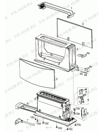 Схема №1 Multiquick 5 Toaster HT 550 Black с изображением Рамка для электрогриля BRAUN BR67050683