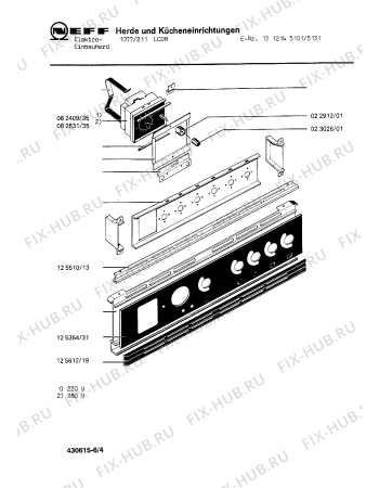 Взрыв-схема плиты (духовки) Neff 1312145101 1077/211LCDM - Схема узла 04