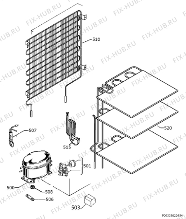Взрыв-схема холодильника Zanussi ZFT11110WV - Схема узла Cooling system 017