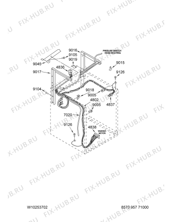 Схема №7 3LTE5243 AWM 911 с изображением Зажим для стиралки Whirlpool 481900352155