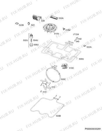 Взрыв-схема плиты (духовки) Aeg Electrolux EE3003011D - Схема узла Electrical equipment