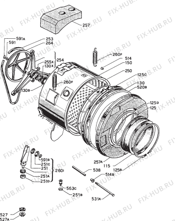 Взрыв-схема стиральной машины Zanussi WDT1055B - Схема узла Functional parts 267