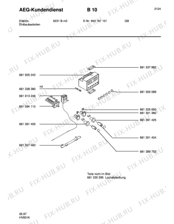 Взрыв-схема плиты (духовки) Aeg 5231B-M GB - Схема узла Section5